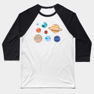 Planets Of Solar System Baseball T-Shirt